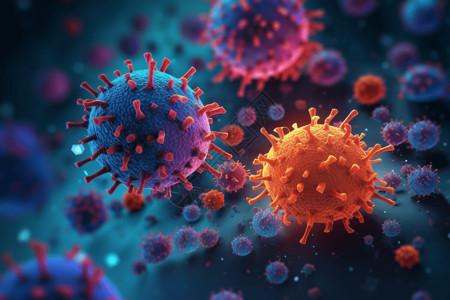免疫系统病毒粒子高清图片