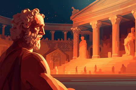 罗马背景古希腊插画