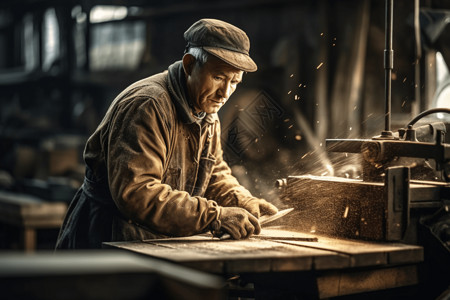 锯木厂的工人图片