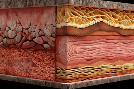 皮肤横截面皮肤的横截面插画