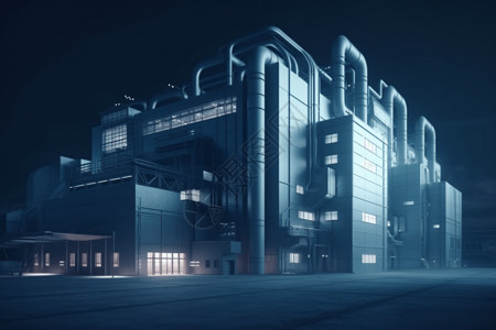 未来派风格的工业厂房背景图片