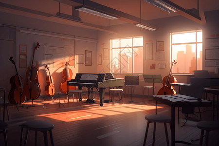 宁静的音乐课堂背景图片