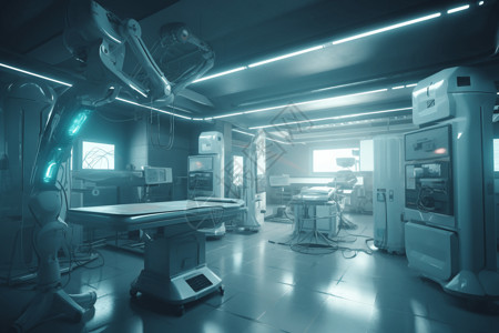 达芬奇手术机器人医院中的医疗机器人设计图片
