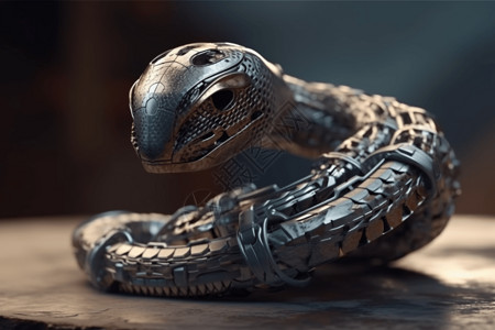 机械动物灵活的机器蛇背景