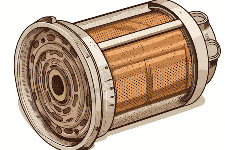 过滤层机油滤清器插画