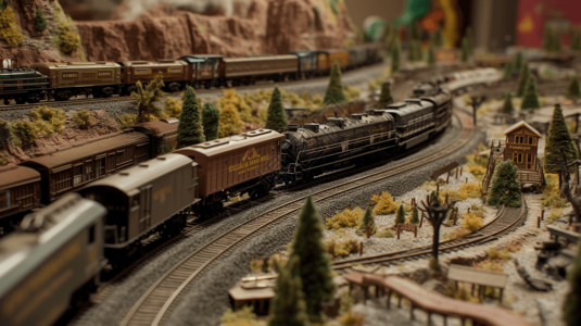 行驶的模型小火车背景图片