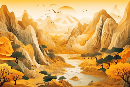 黄山中国风景插图高清图片