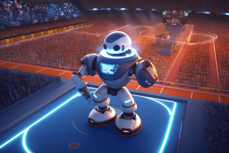 卡通体育场活跃的机器人奥运会设计图片