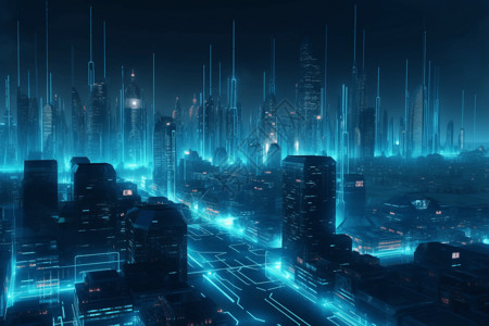 未来城市的插图背景图片
