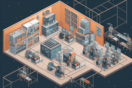 详情页描述自动化工厂的插图插画