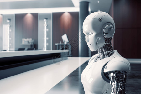 酒店机器人面容优雅的机器人背景