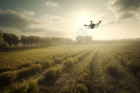 绿色稻田的无人机图片
