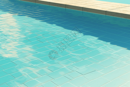 清爽的泳池游泳池梯子高清图片