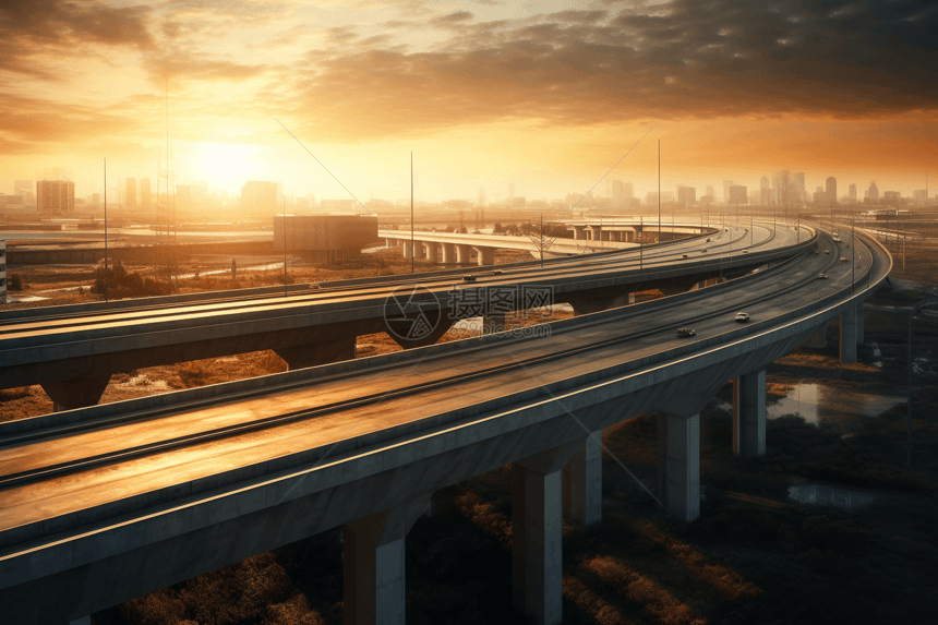 高速公路立交桥3D设计图图片