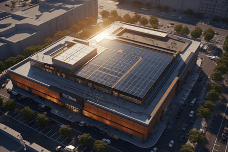 商场建筑鸟瞰3D设计图高清图片