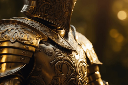 中世纪盔甲英雄的铠甲背景