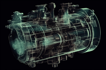 科技感发动机气缸高清图片