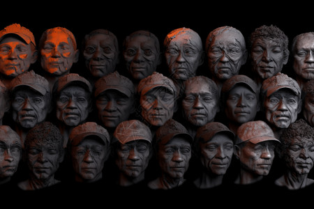 人脸图像雕塑高清图片