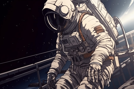 宇航员太空行走背景图片