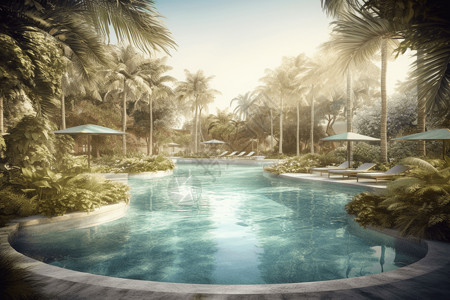 酒店豪华游泳池图片