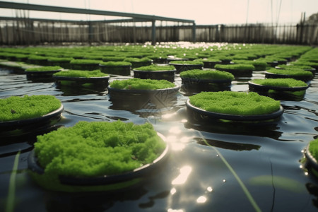 藻类养殖的持续发展应用背景图片