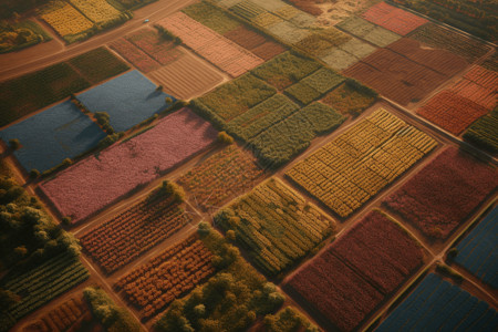 鸟瞰人工智能农业图片