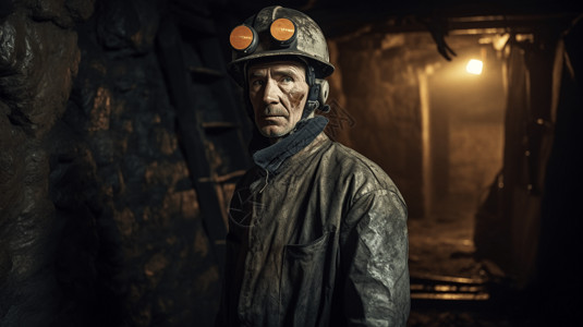 矿井里的男性矿工图片
