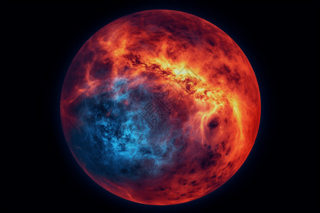 橙色星球光效一颗炽热的橙色行星设计图片