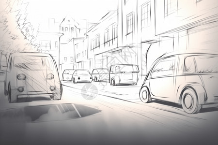 共享交通城市电动汽车共享插画