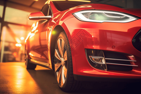 新能源红色汽车红色高清电动汽车设计图片