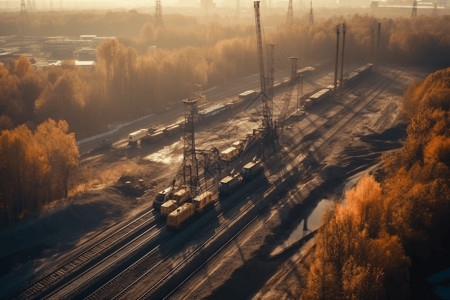 铁路修建铁路建设现场图背景