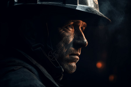 一名戴着头盔的煤矿工人图片