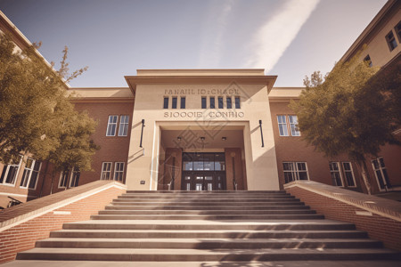 大学校园的入口背景图片
