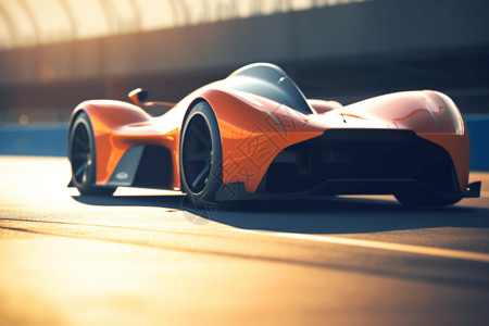 橙色车橙色跑车在赛道上设计图片