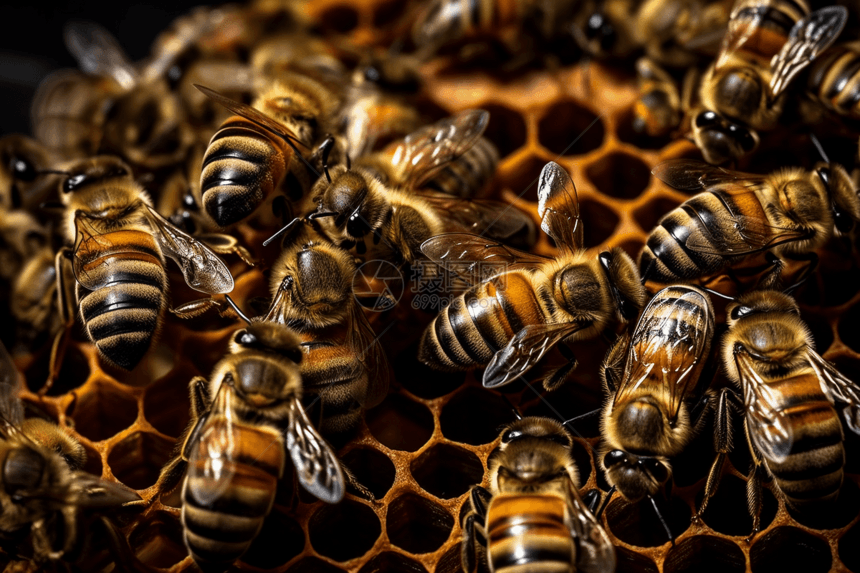 一群忙忙碌碌的蜜蜂图片