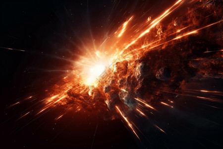 宇宙太空陨石碰撞高清图片