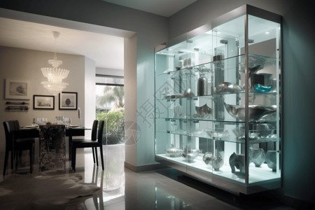 家居收纳箱现代玻璃柜3D设计图设计图片