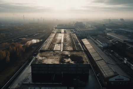 工业区鸟瞰图大型工厂鸟瞰图背景