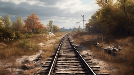 蜿蜒的铁路轨道图片