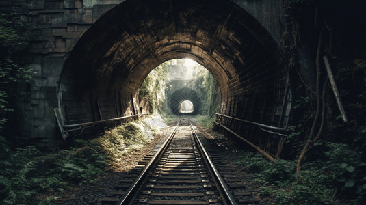 高清铁路隧道背景图片