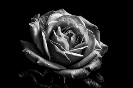 花朵黑素材黑白的玫瑰花设计图片