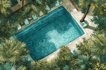 户外热带游泳池图片