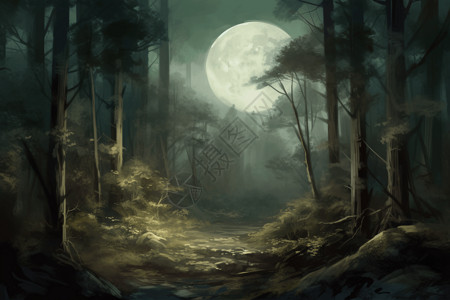 夜光树夜光森林背景设计图片