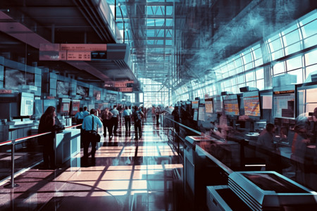 飞机场安检区背景图片