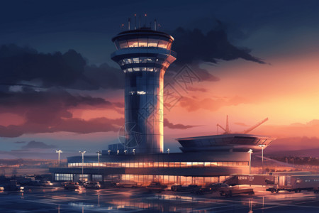 繁华的机场建筑图片