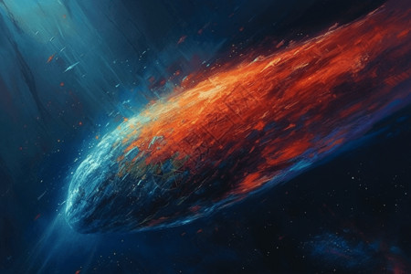 炽热彗星的油画高清图片