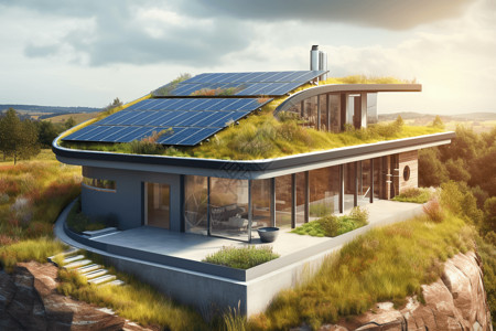 别墅太阳能可持续生活的地热能设计图片