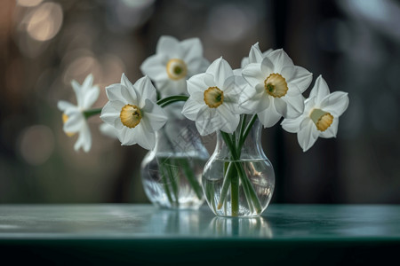 白色水仙花背景图片