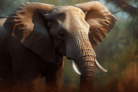 大象特写巨型的大象插画
