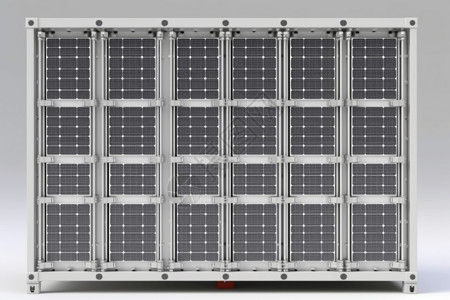多余的用于存储多余太阳能的大型电池组背景